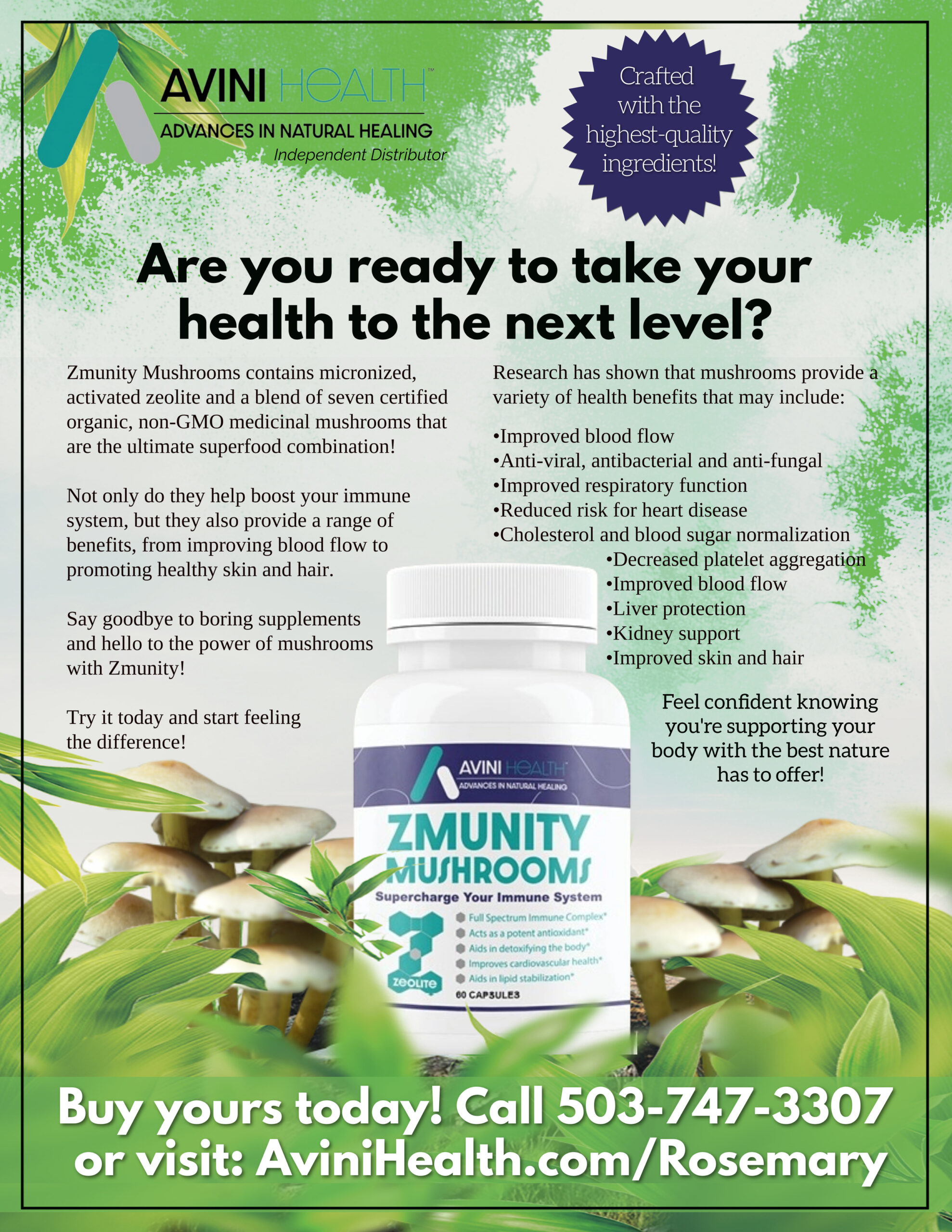 ZmunityMushroomsRosemary Avini Health ZMunity mushrooms