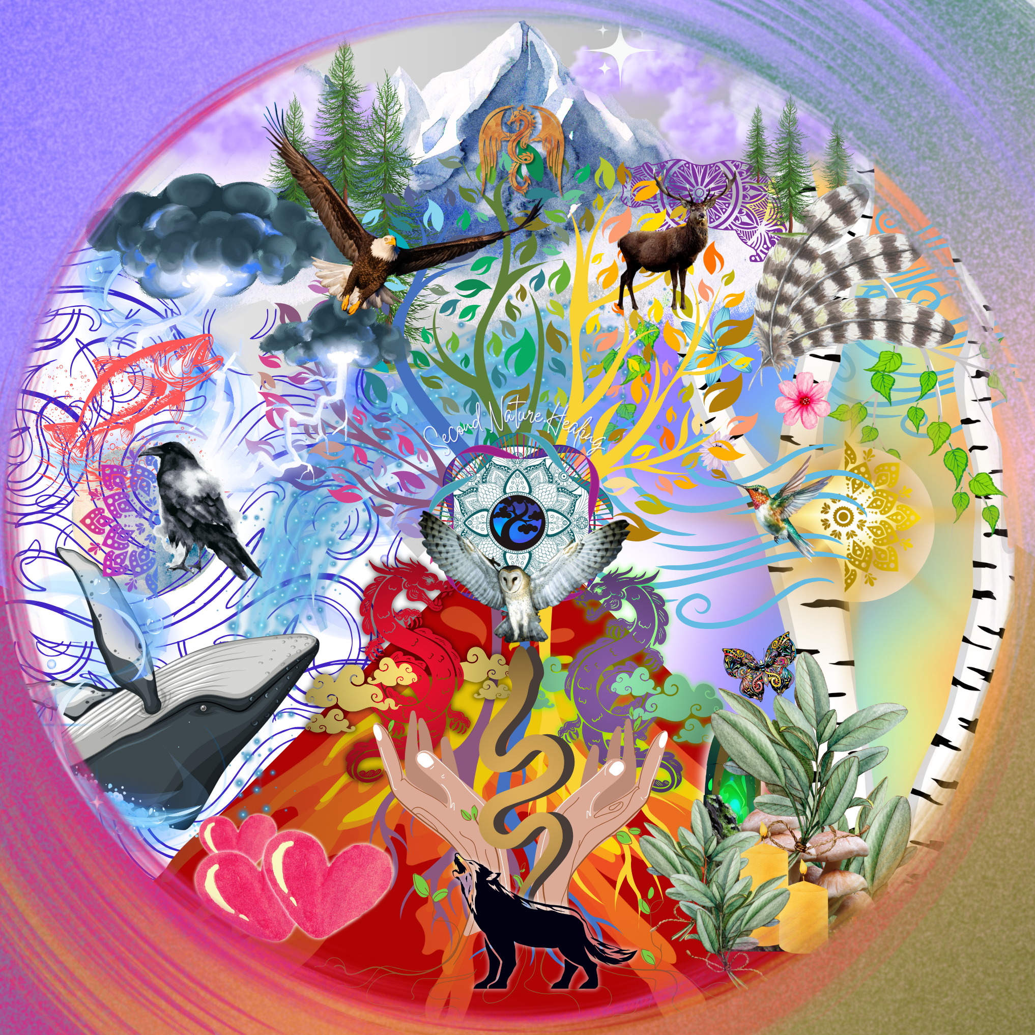 Final Medicine Wheel center logo shamanic wisdom medicine wheel