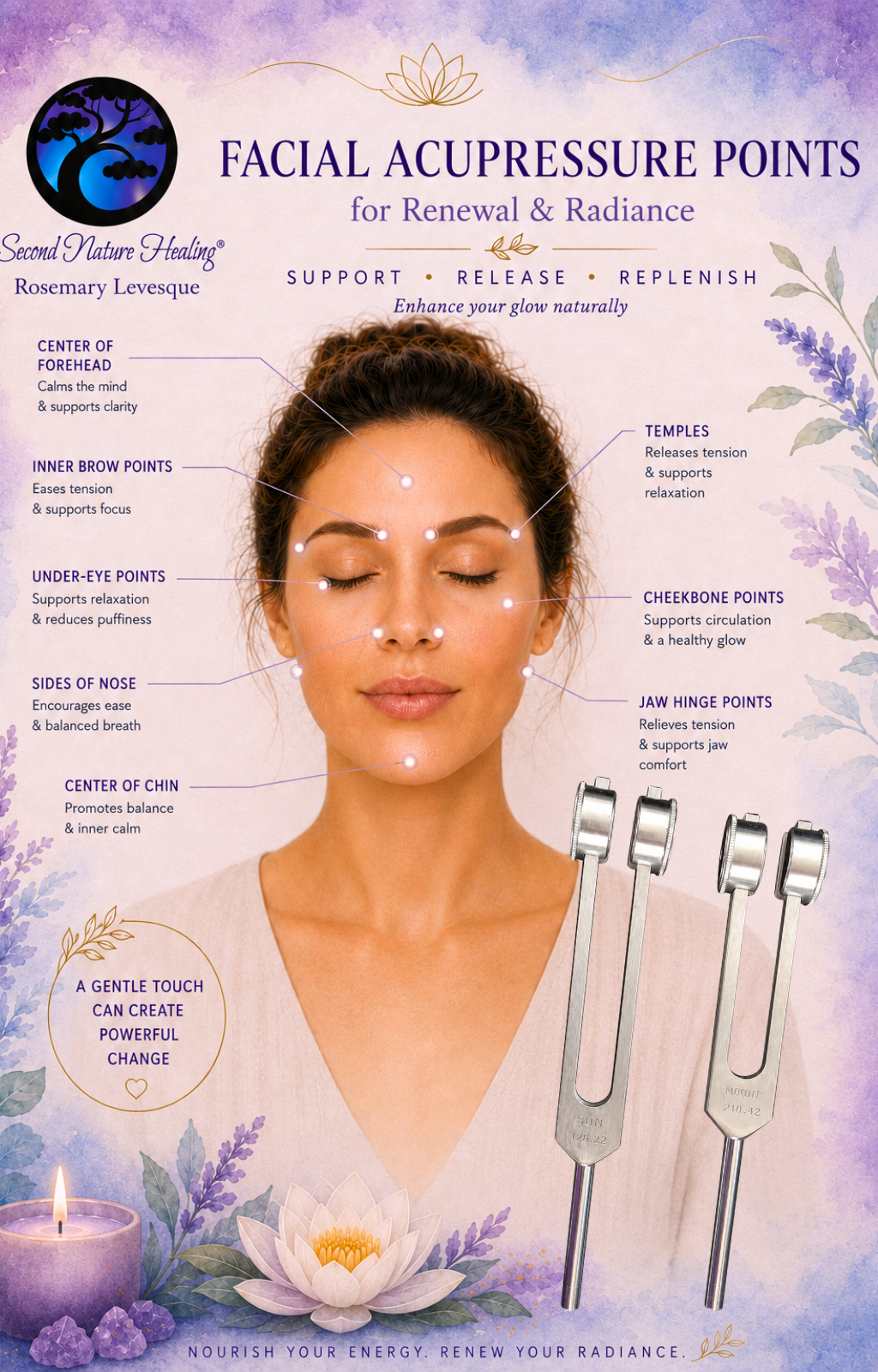 Acupressure Facial facial sun and moon weighted tuning forks
