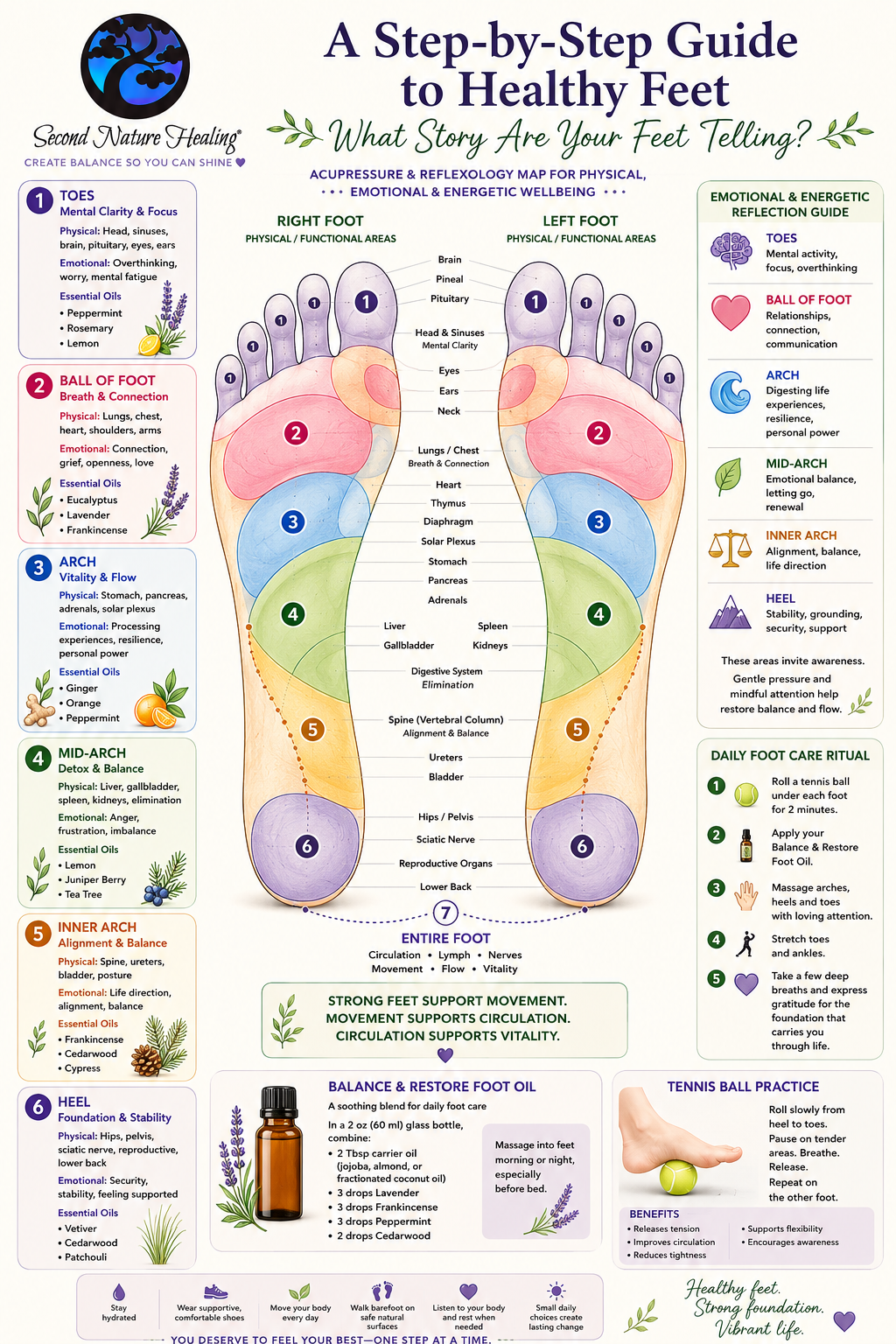 Step by Step Guide to Healthy Feet foot chart